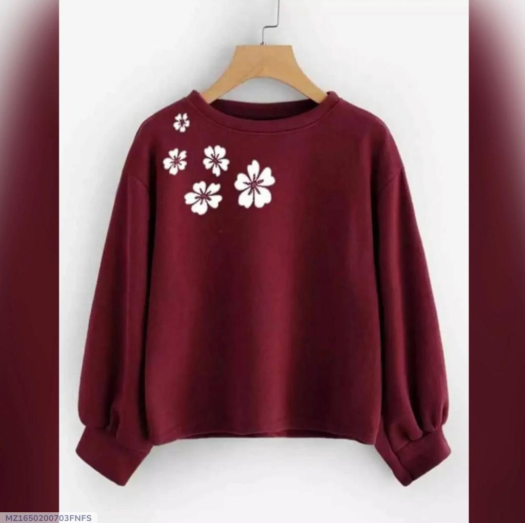 Burgundy Floral Sweatshirt