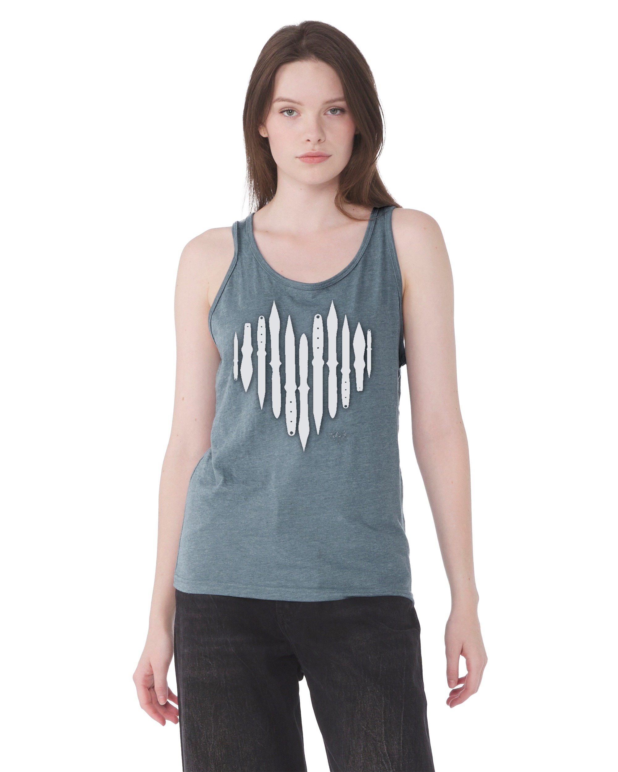 Women's Graphic Tank Top in Asphalt Gray, XXL