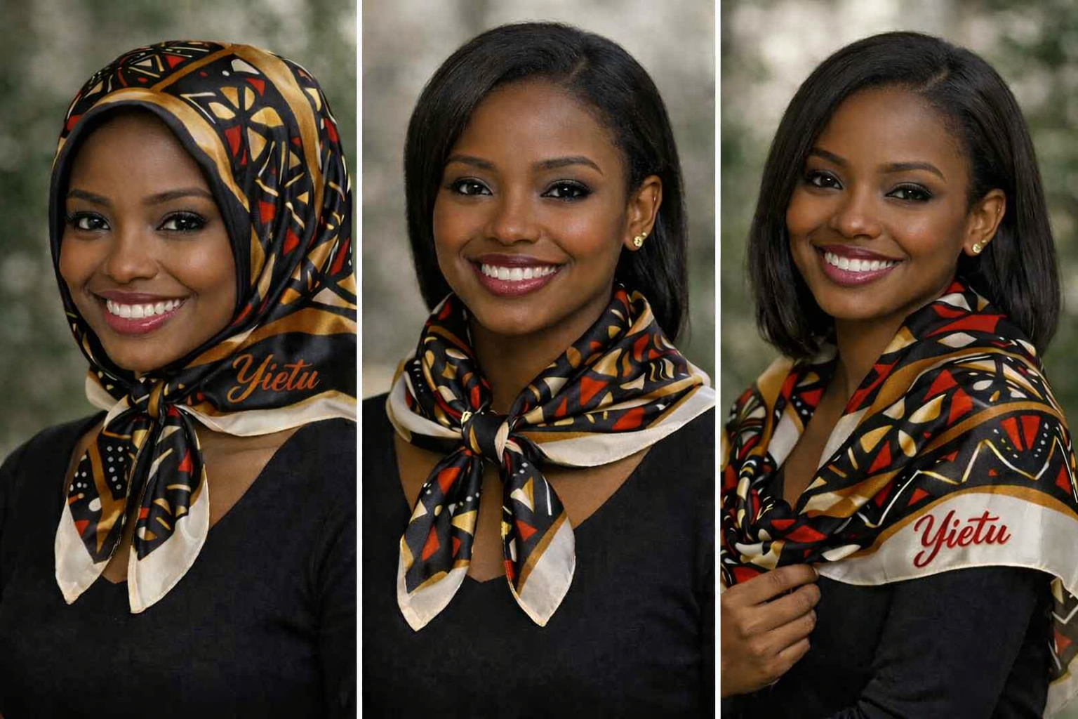 Carré de soie - Foulard motifs Africains 2