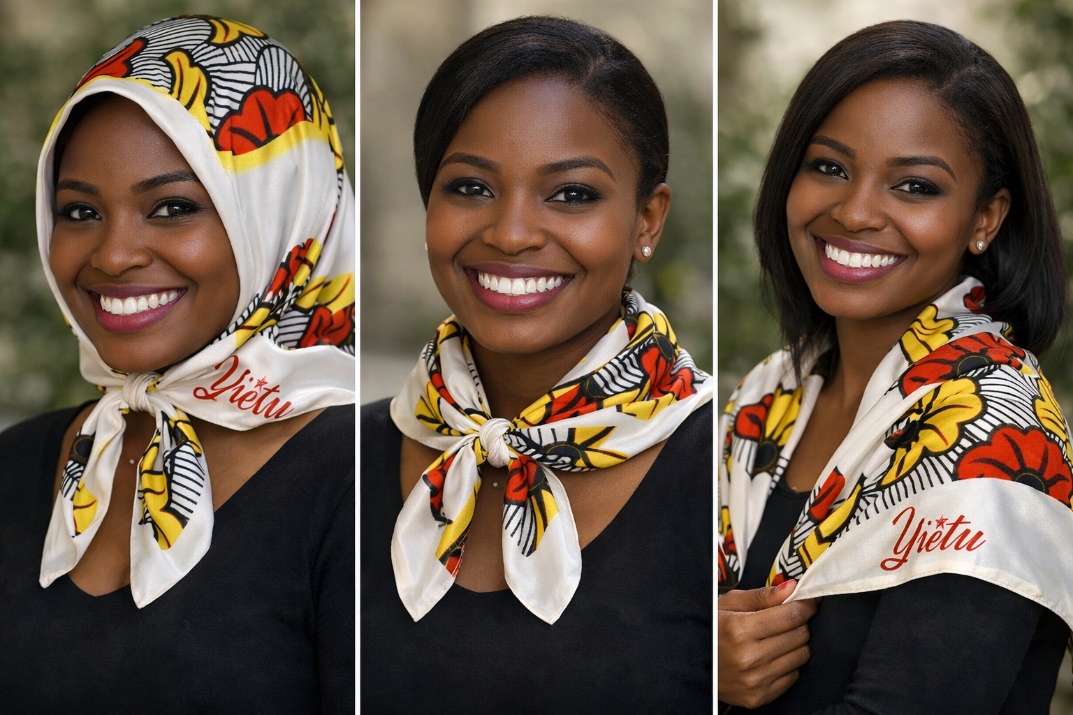 Carré de soie - Foulard motifs Africains 1