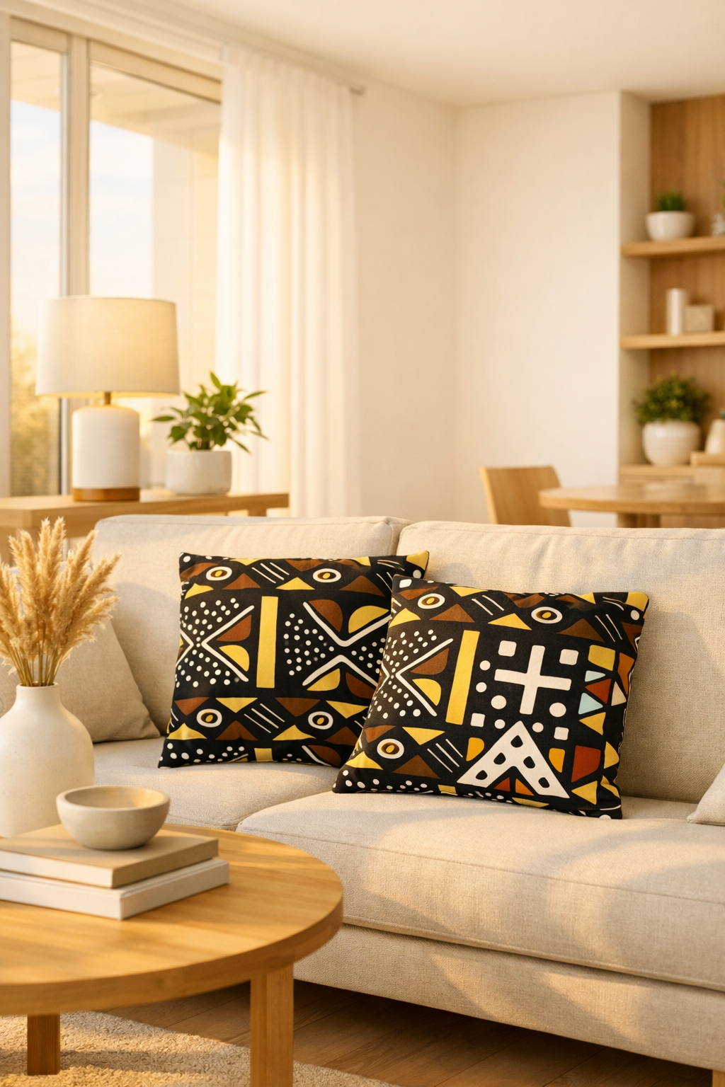 Housses de coussin décoratif à motifs africains