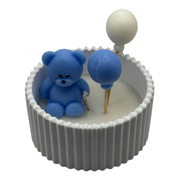 Blue Teddy Bear Candle