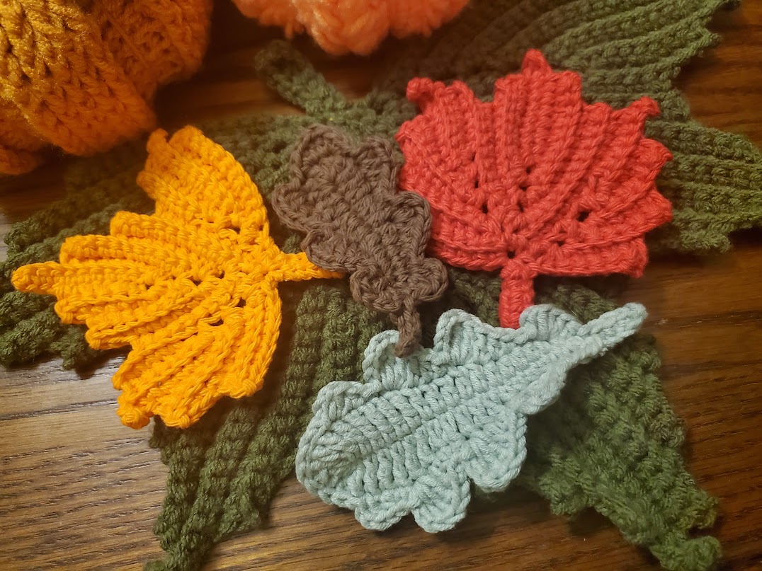 Handmade Crocheted Autumn Leaves Set