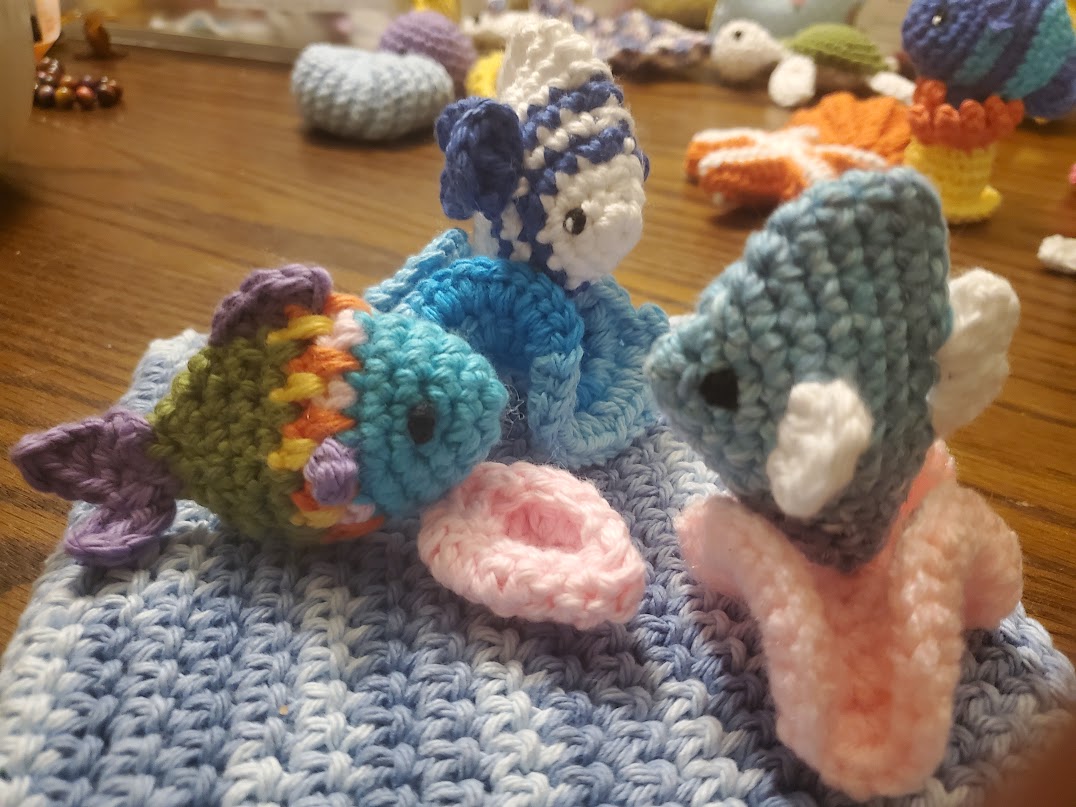 Handmade Crochet Fish Set
