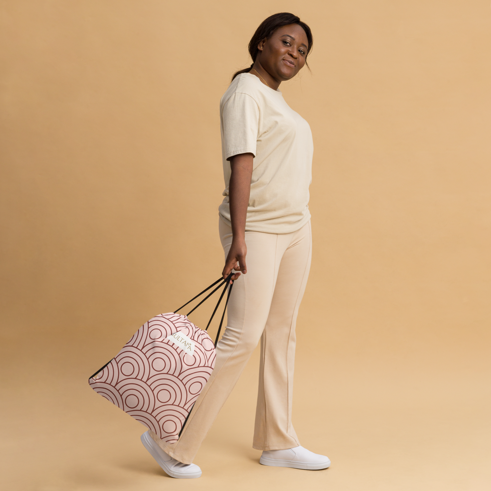 Sultana Geometric Drawstring Bag