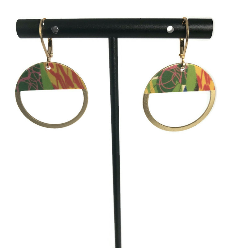 Colorful Circle Geometric Earrings