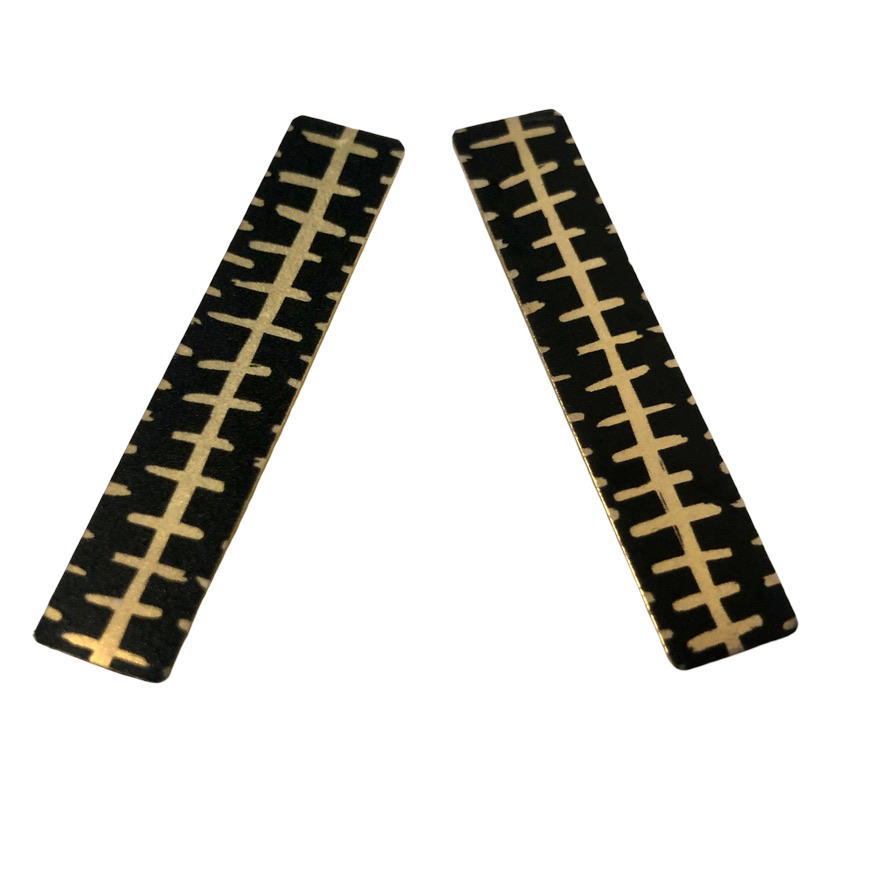 Black Lines Post Earrings