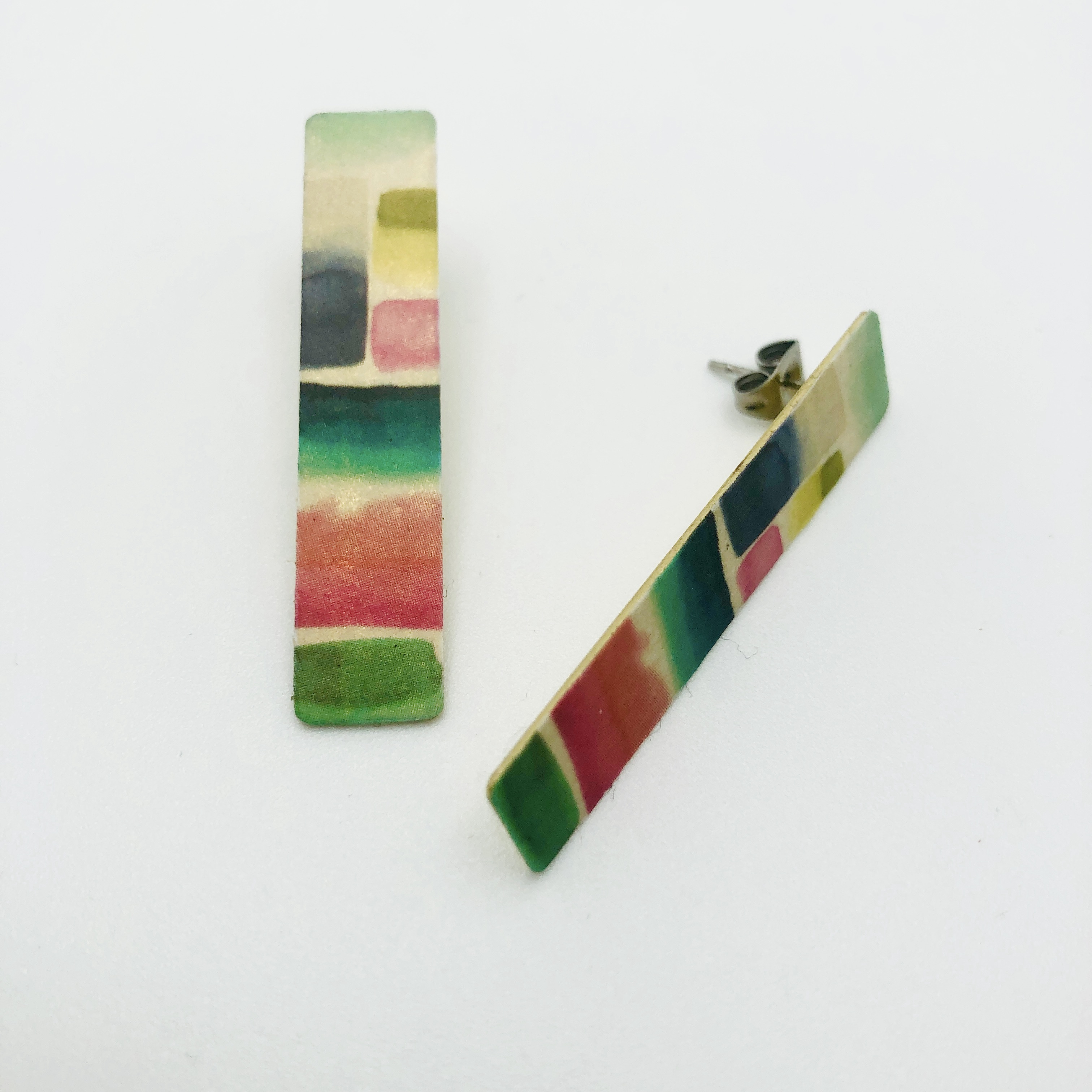 Hand-painted geometric earrings