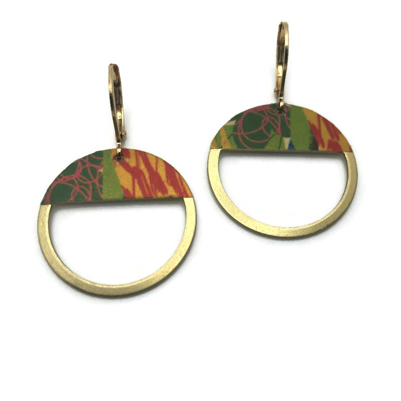 Colorful Circle Geometric Earrings