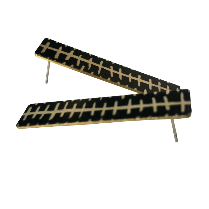 Black Lines Post Earrings