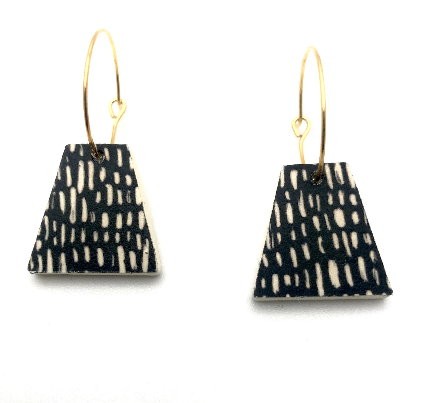 Geometric Wood Pattern Earrings