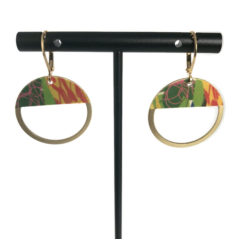 Colorful Circle Geometric Earrings