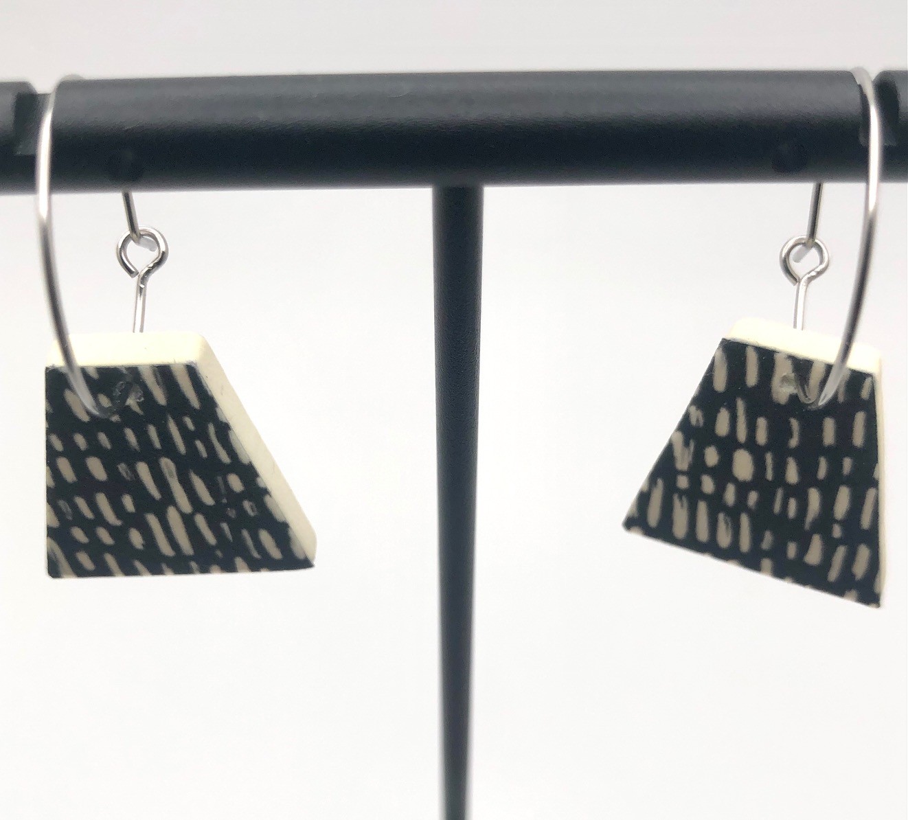 Geometric Wood Pattern Earrings