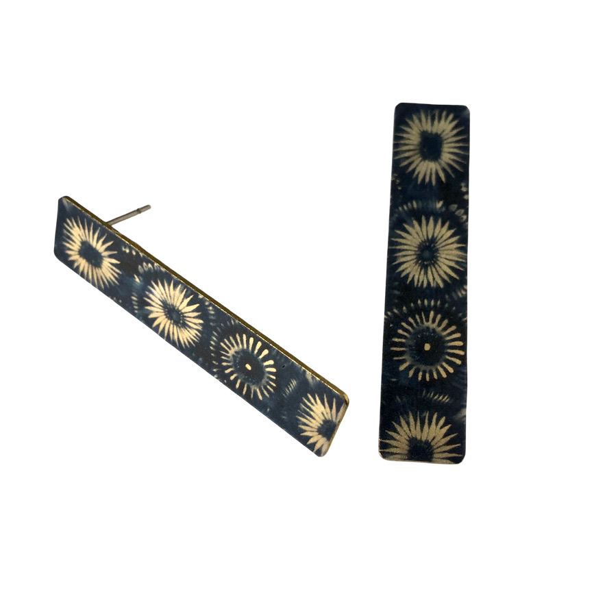 Shibori Patterned Post Earrings