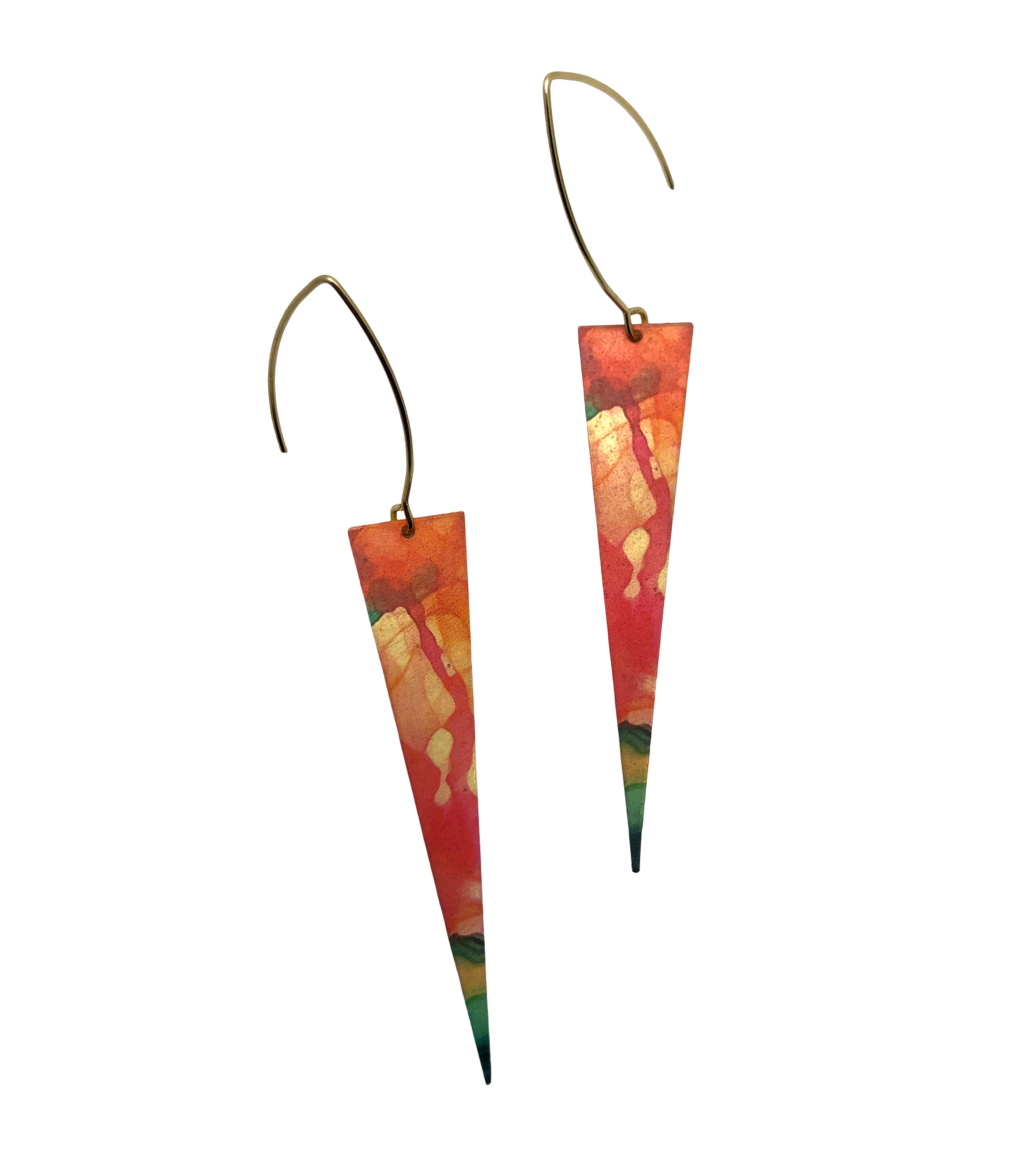 Ink Drop Triangle Earrings