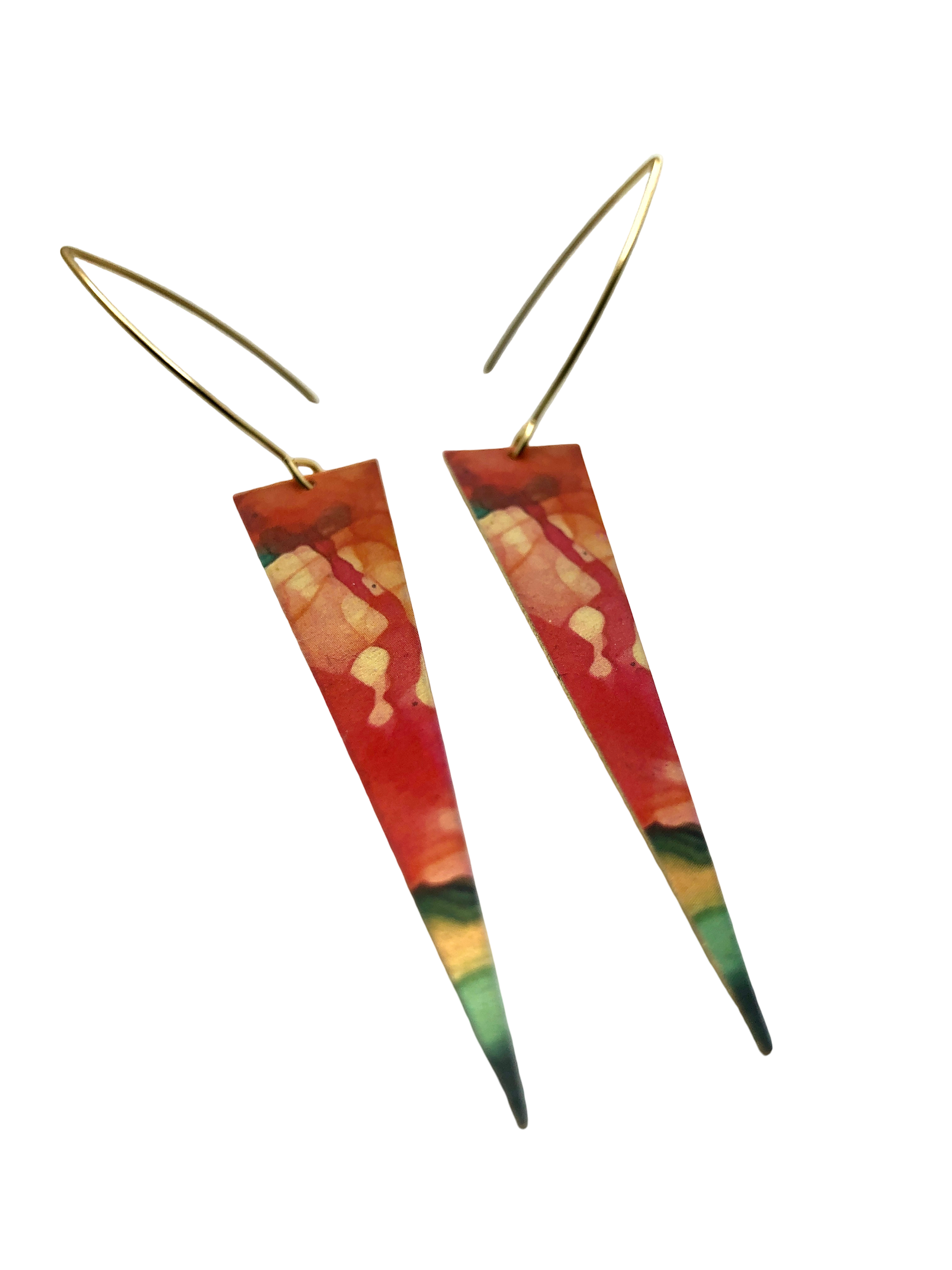Ink Drop Triangle Earrings