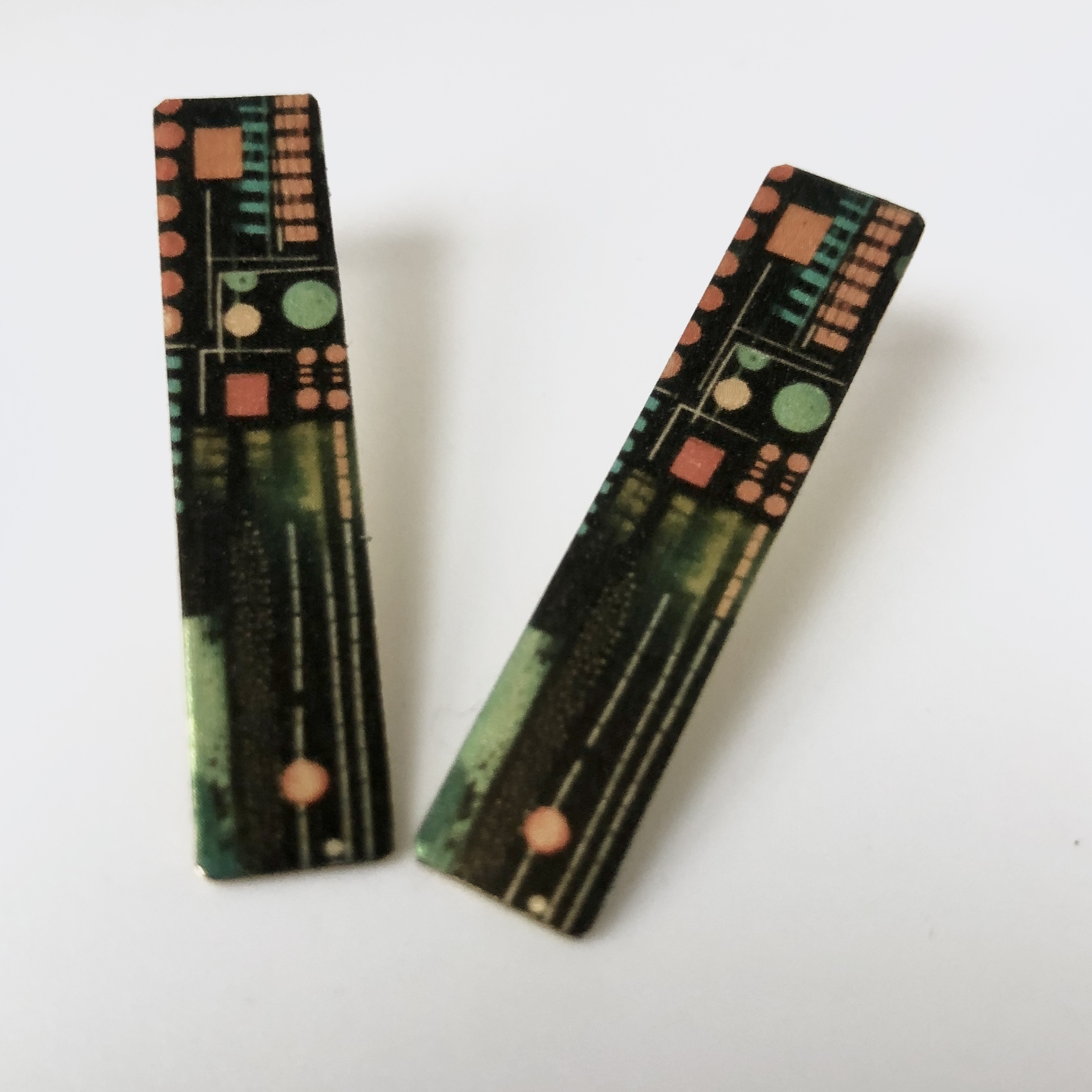 Vintage Abstact Patterned Post Earrings