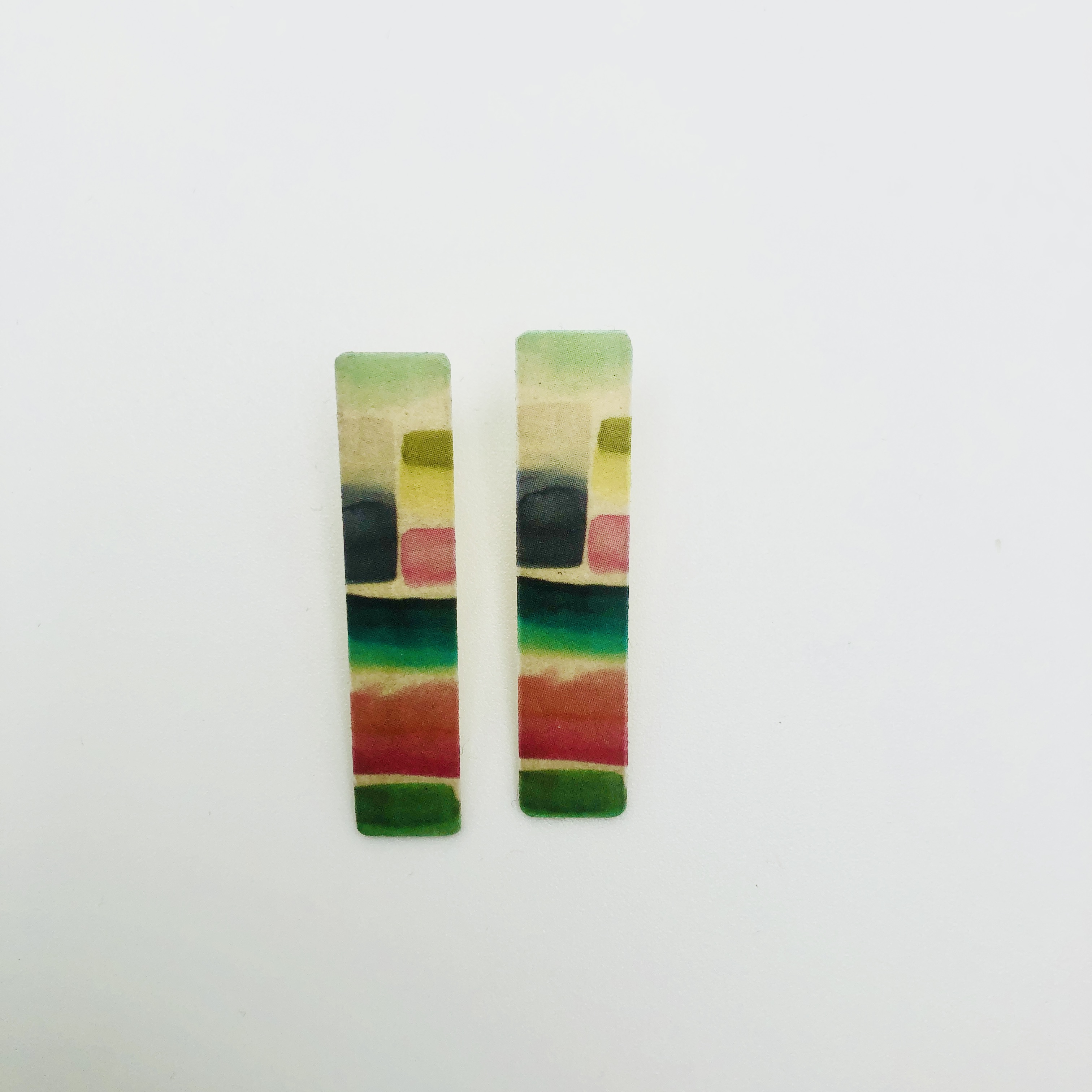 Hand-painted geometric earrings
