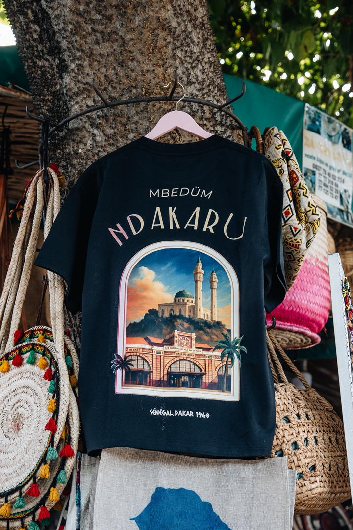 🕌 T-shirt Dakar Heritage (Mosquée + Gare)