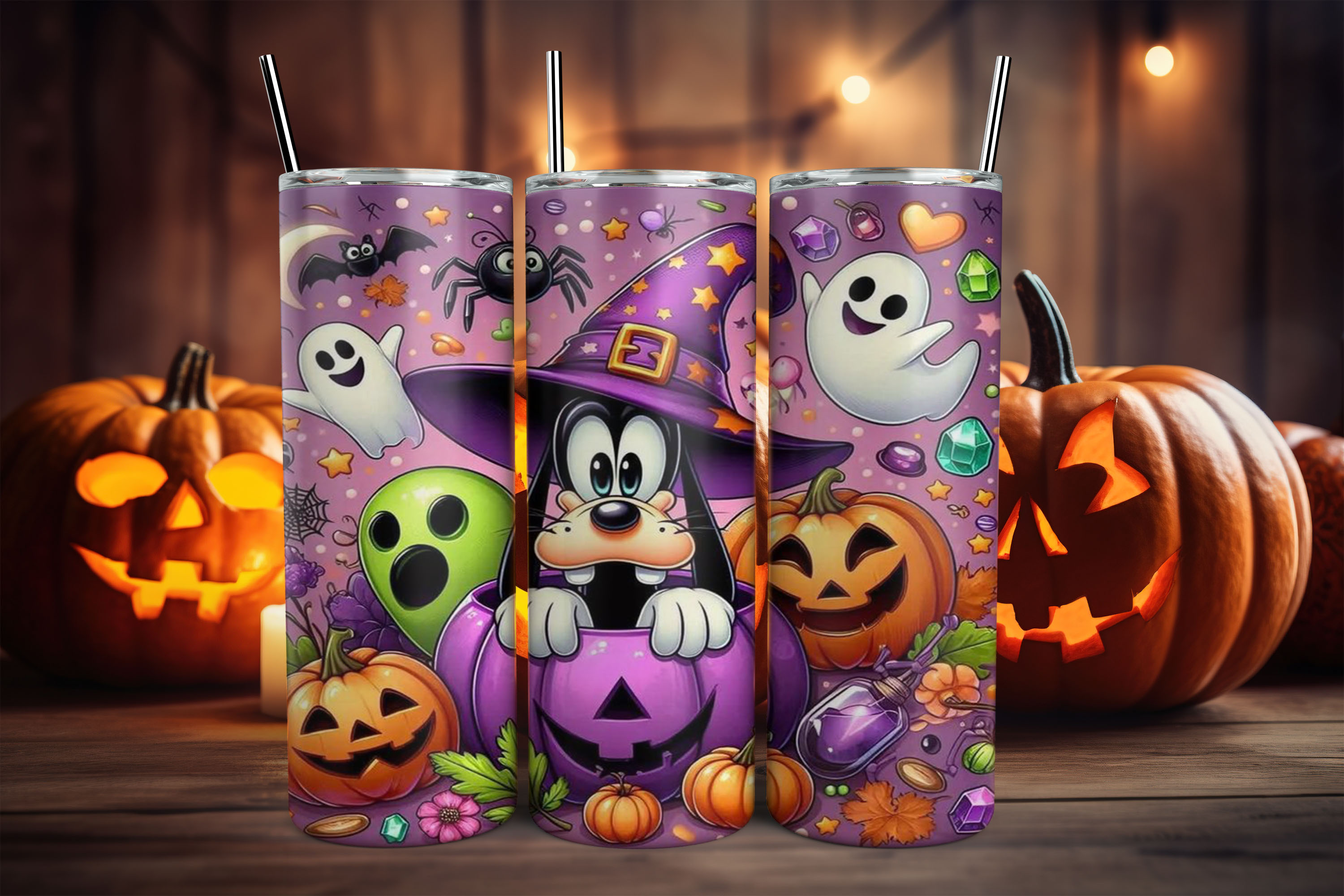 Vasos térmicos de Halloween con Goofy