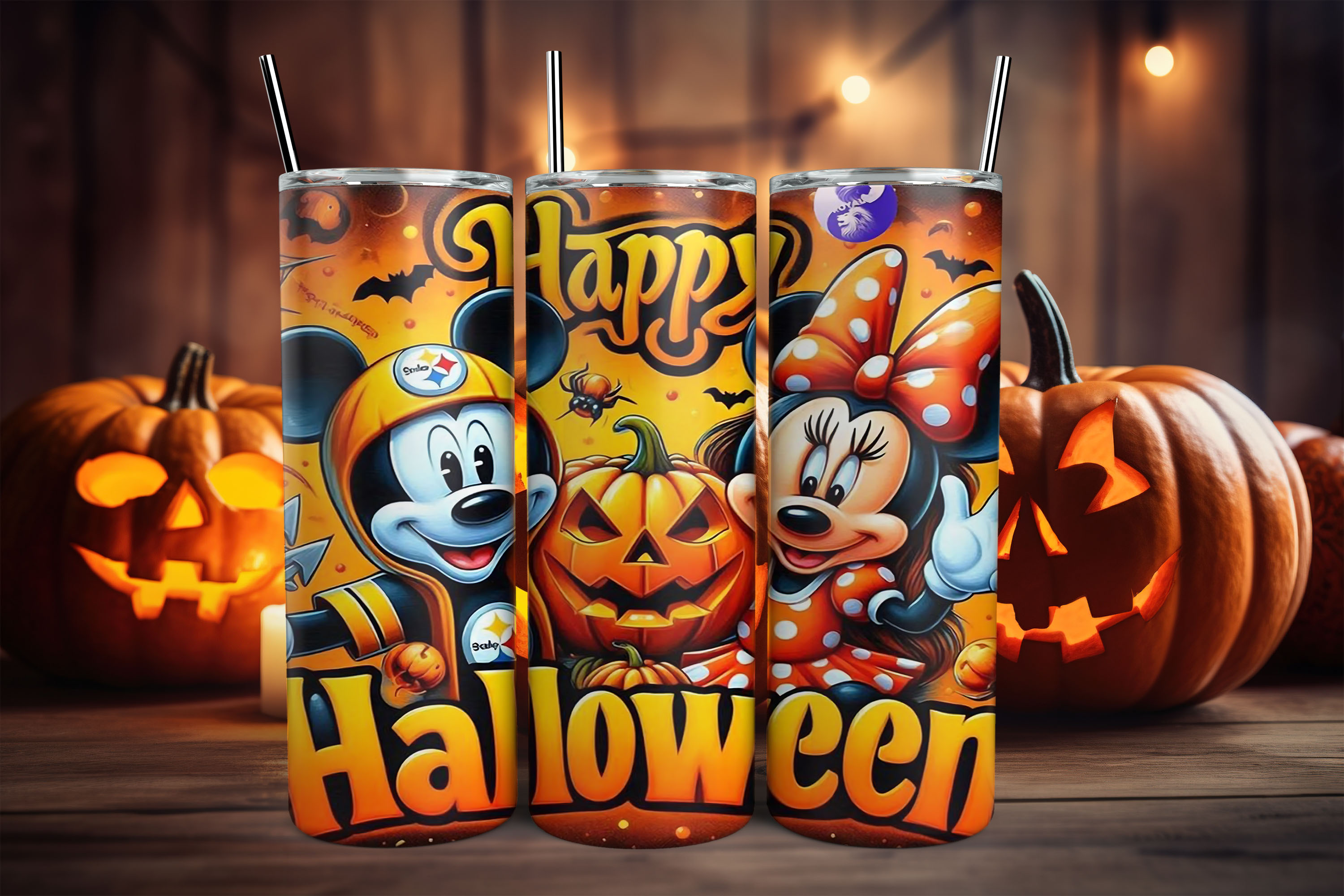 Vaso térmico de Halloween con Mickey y amigos