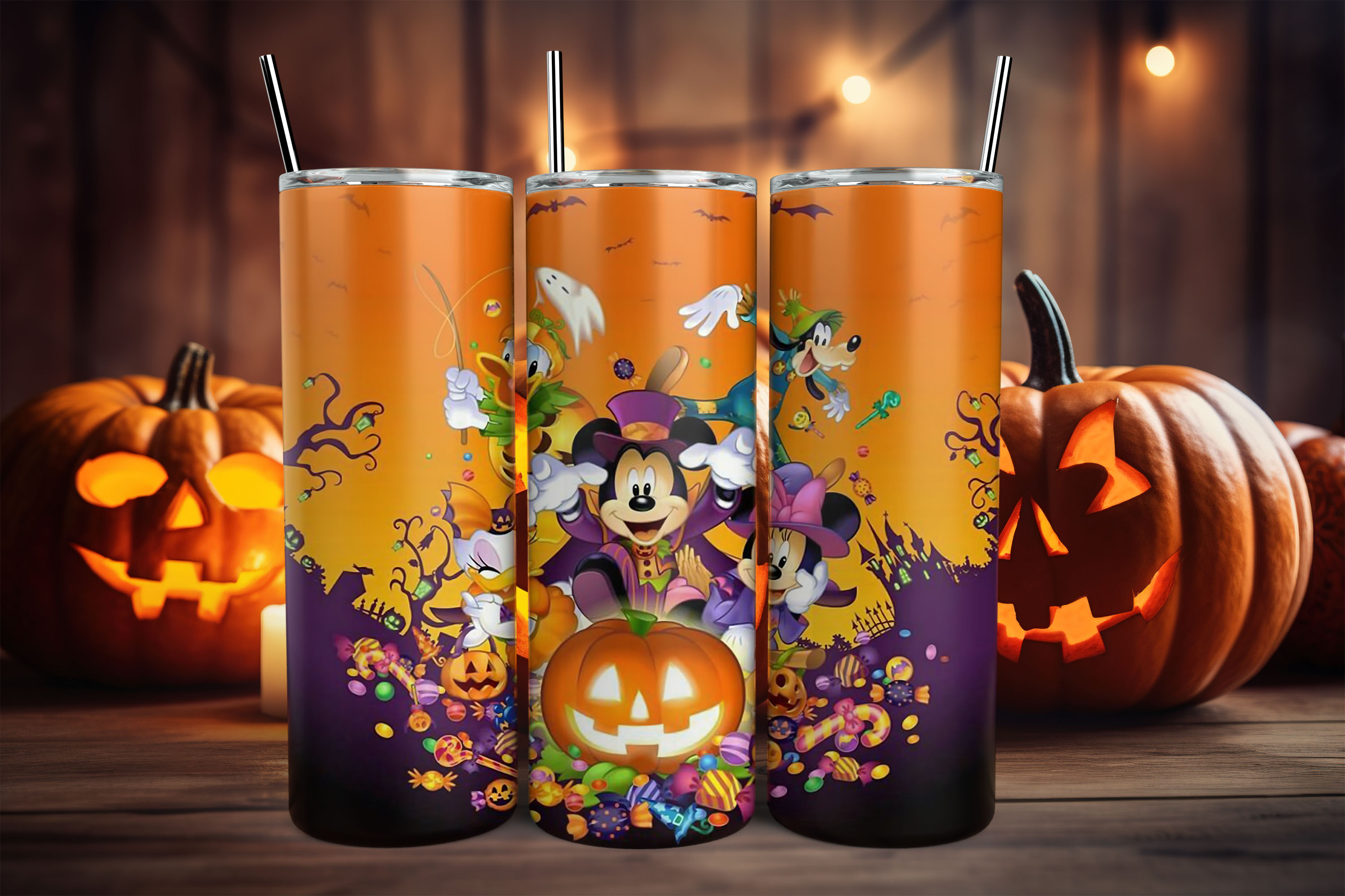 Vaso térmico de Halloween con Mickey y amigos