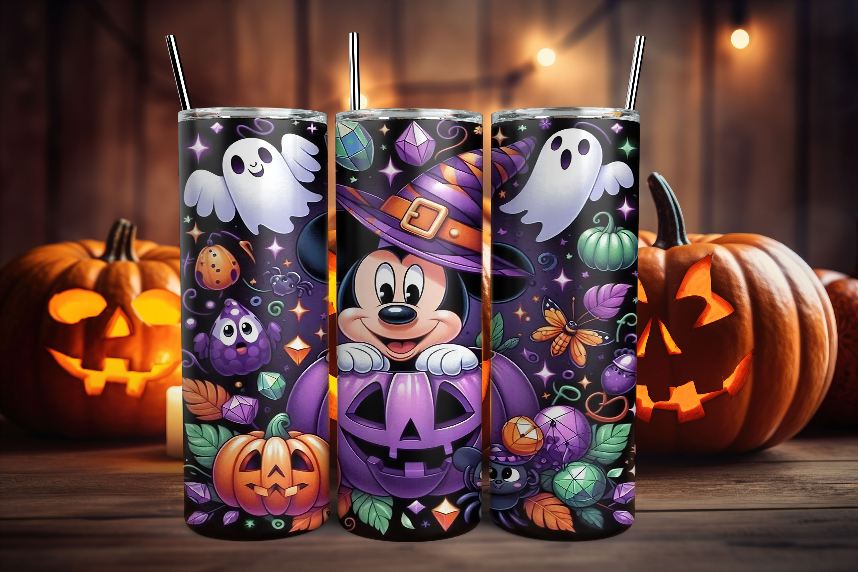 Vaso térmico de Halloween con Mickey y amigos