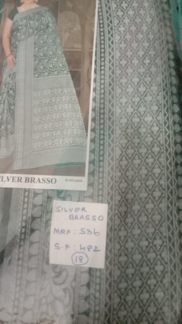 Silver Brasso Saree