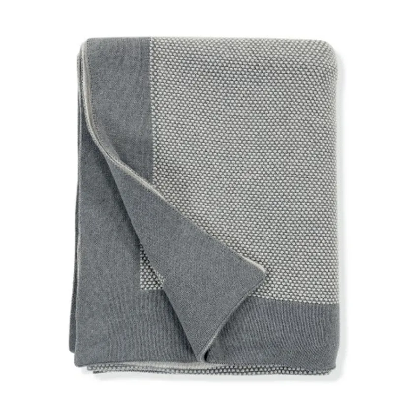 Grey Knit Throw Blanket