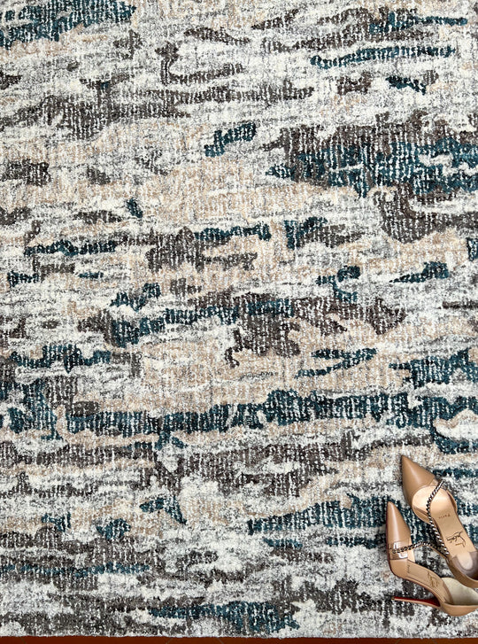 Teal Camouflage Rug