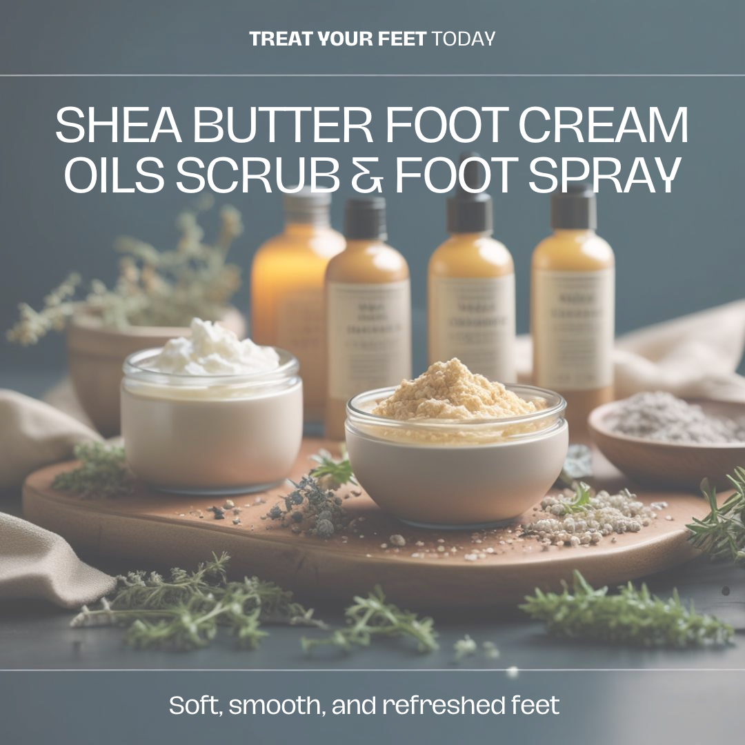 Shea Butter Foot Cream, Oils Scrub & Foot Spray