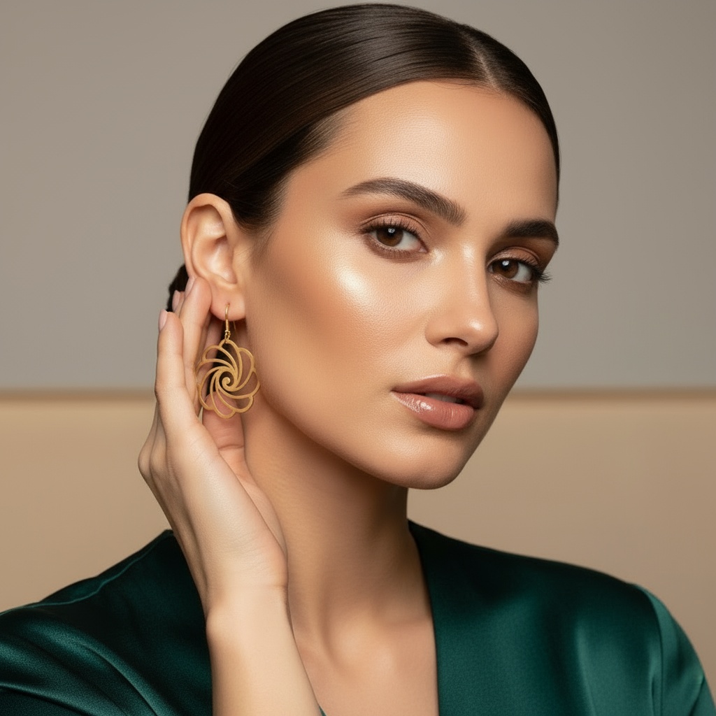 Elegant Gold Floral Earrings