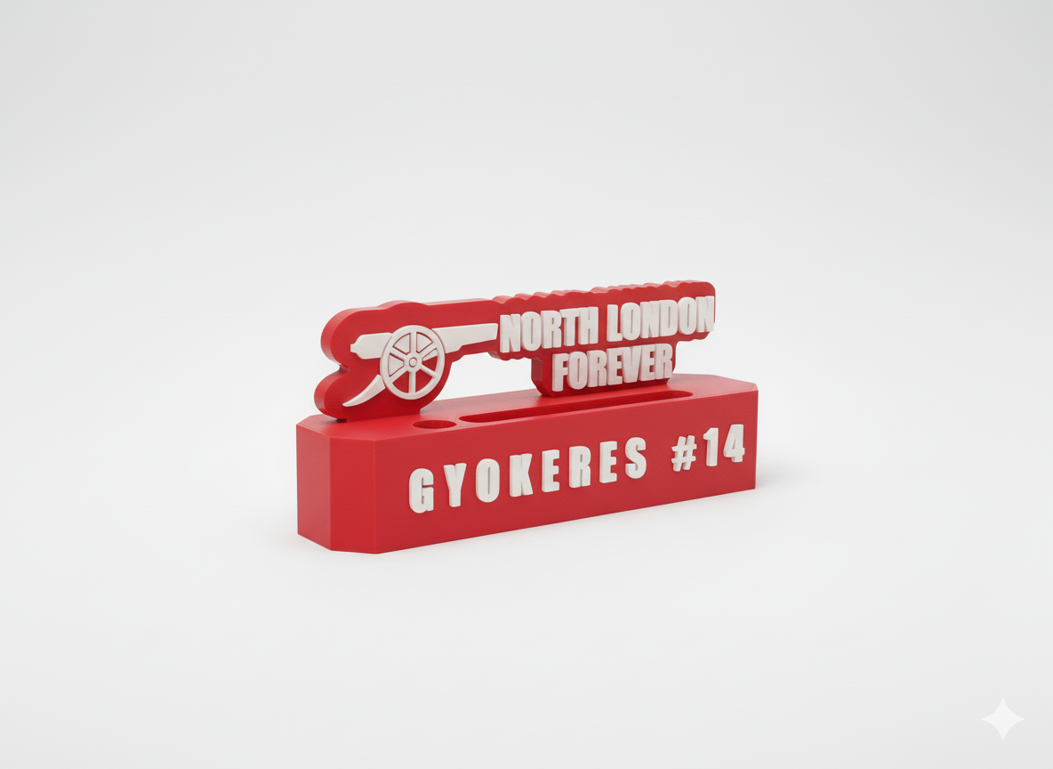 Custom NFC Arsenal Name Plate: 3D Printed Desk Plaque