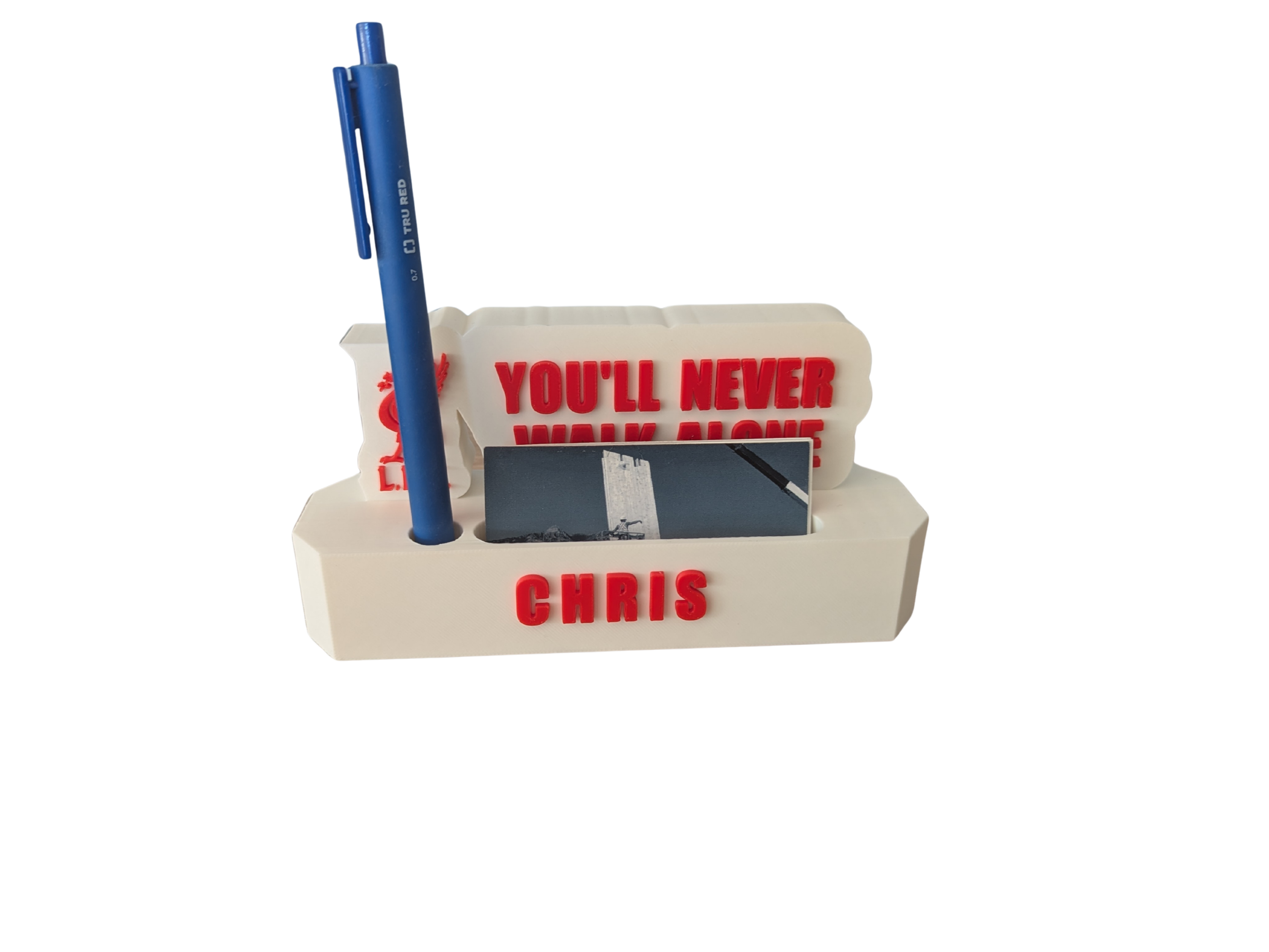 Custom NFC Liverpool FC Name Plate: 3D Printed Personalized Desk Plaque
