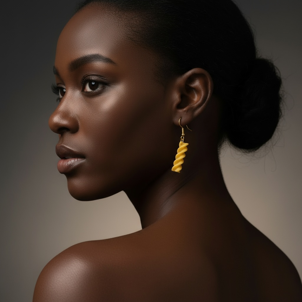 Twisted Pasta-Shaped Earring