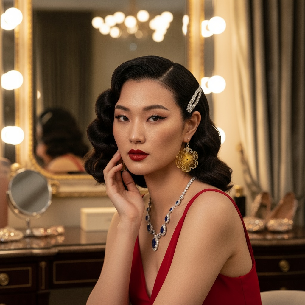 Gold Floral Dangle Earrings