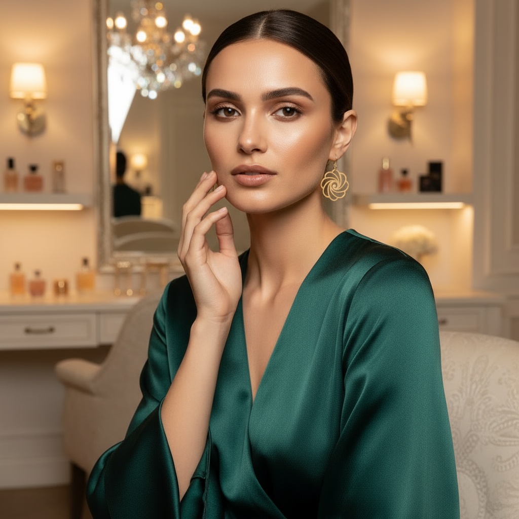 Elegant Gold Floral Earrings