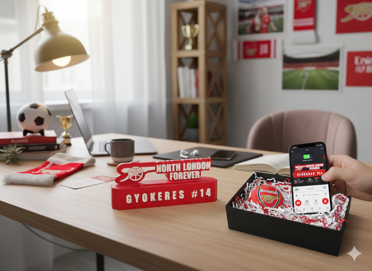 Custom NFC Arsenal Name Plate: 3D Printed Desk Plaque