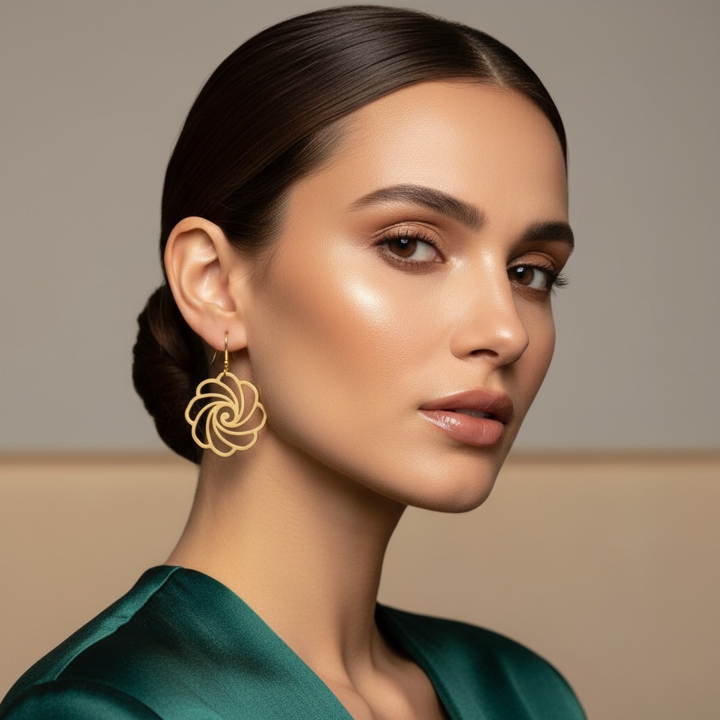 Elegant Gold Floral Earrings