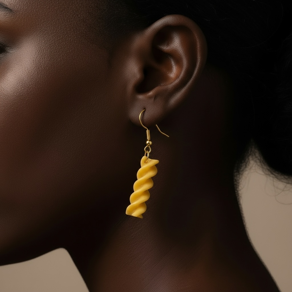 Twisted Pasta-Shaped Earring
