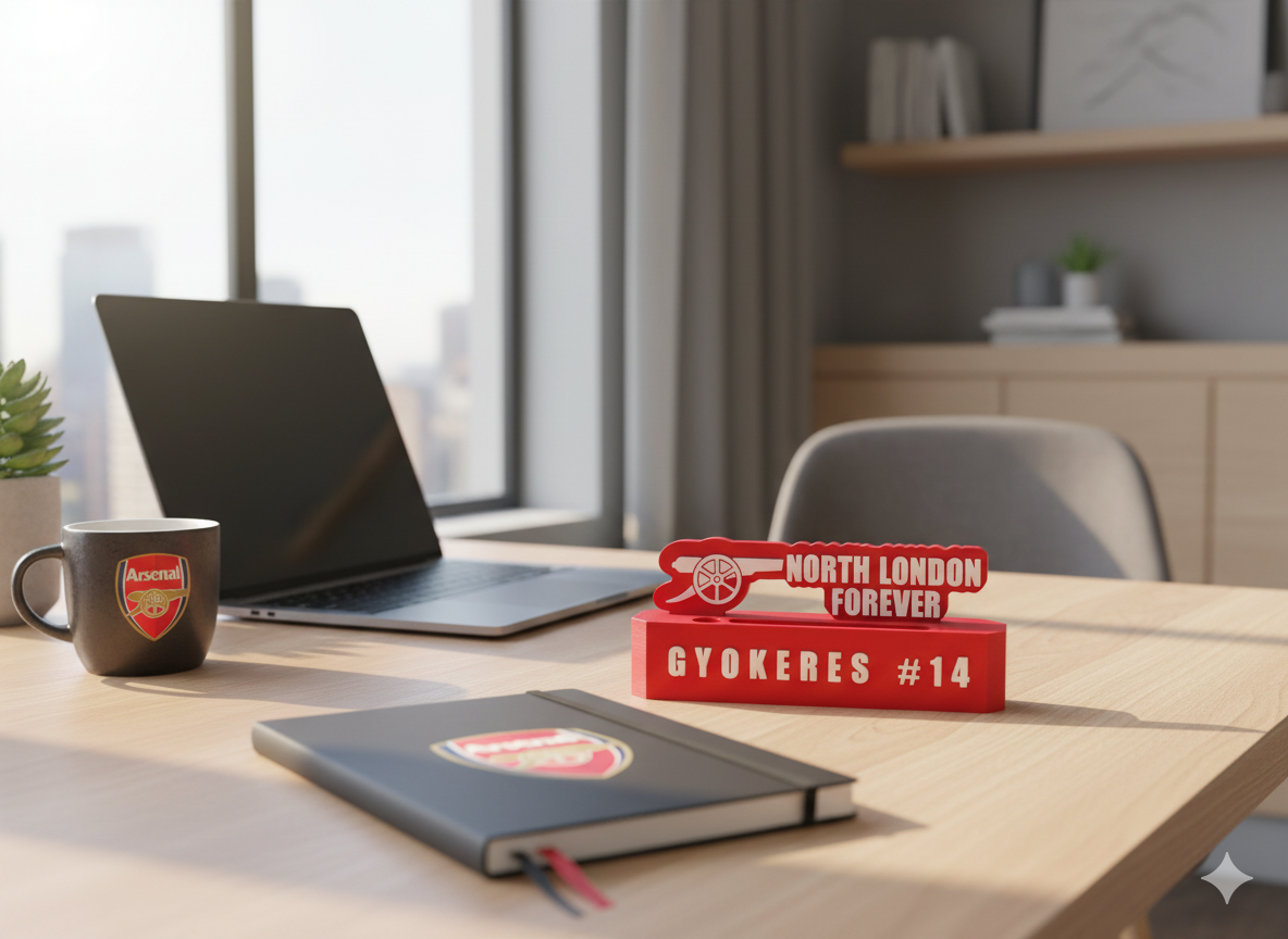 Custom NFC Arsenal Name Plate: 3D Printed Desk Plaque