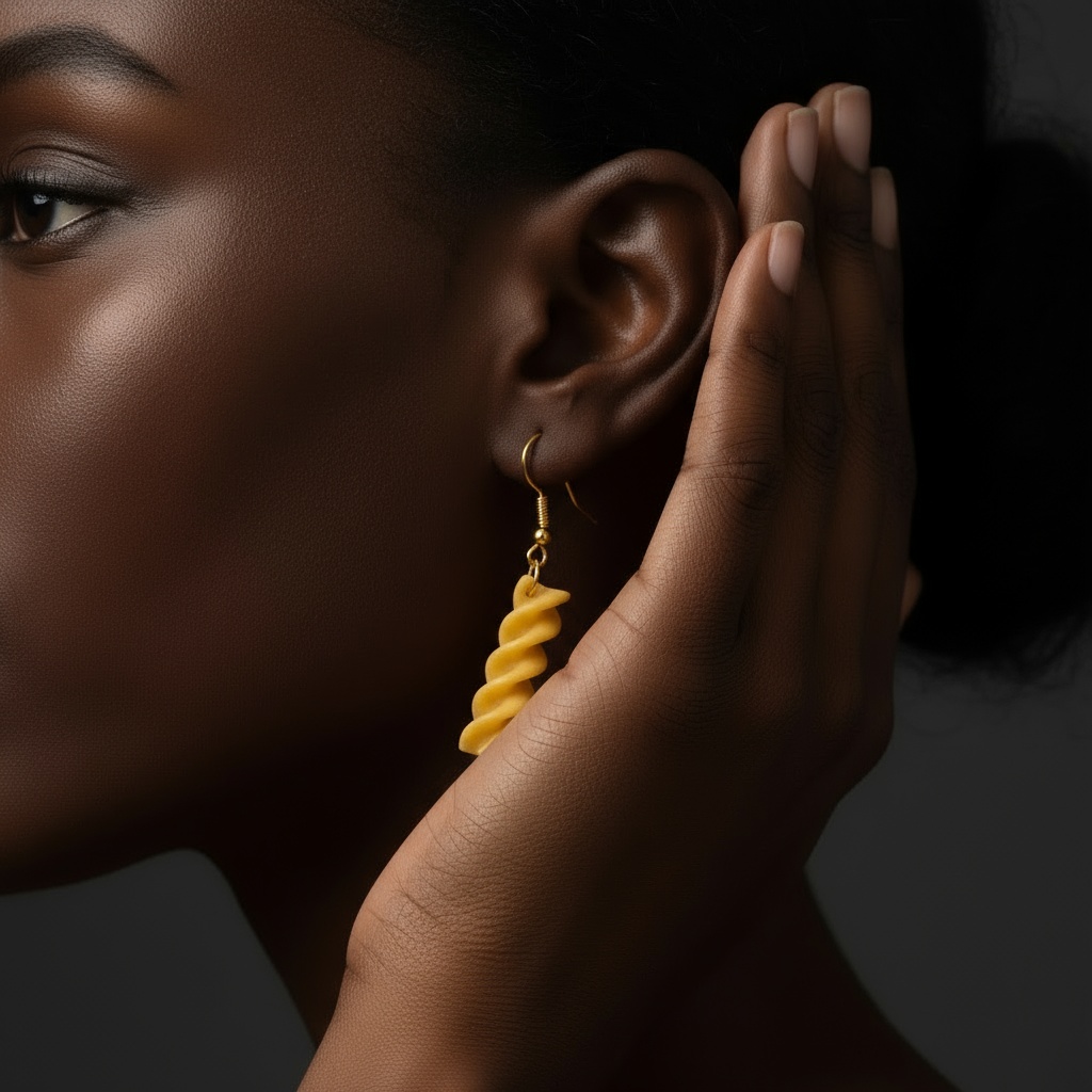 Twisted Pasta-Shaped Earring