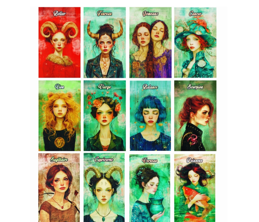Cartes signes du zodiaque
