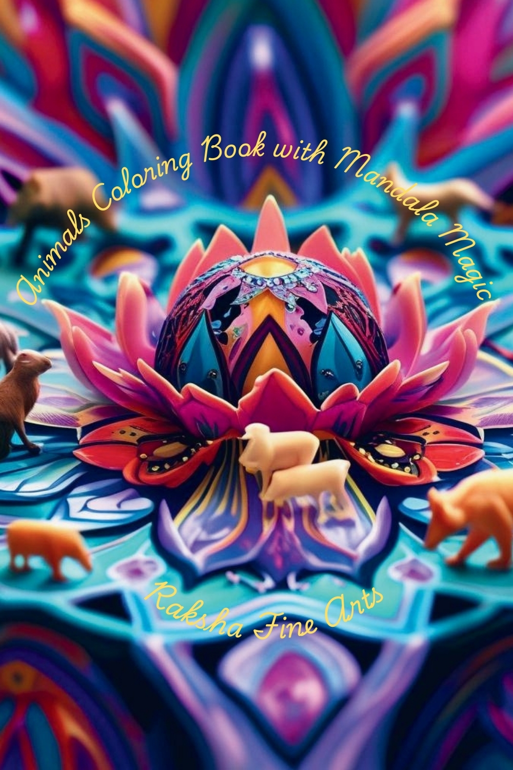 Animals Coloring Book with Mandala Magic
