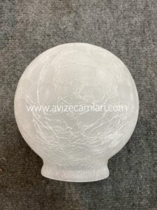 Osmanlı Avize Camı 15 cm ( Çatlak Desen - Buzlu )