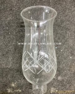 Uzun Fanus Avize Camı 22 cm ( Dekorlu )