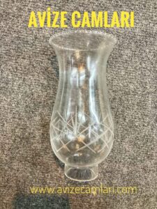 Uzun Fanus Avize Camı 16 cm ( Dekorlu )