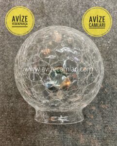 Osmanlı Avize Camı 20 cm ( Çatlak Desen - Şeffaf )