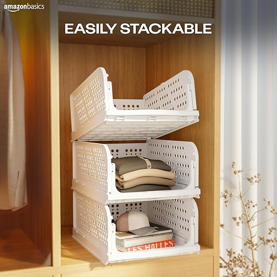 Stackable Plastic Storage Basket 