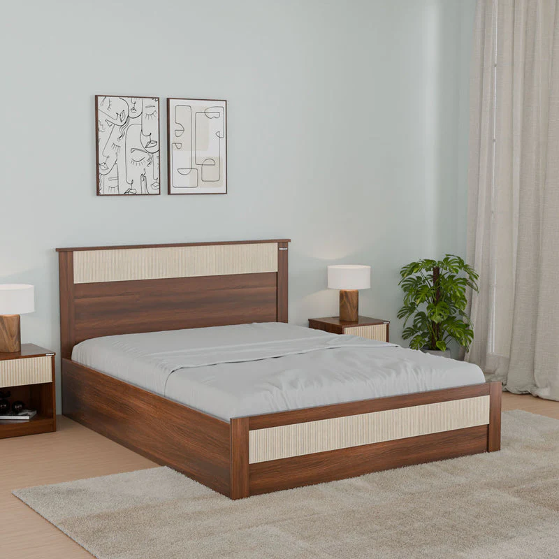 The Rova Platform Bed with Reeded Panel Detailing